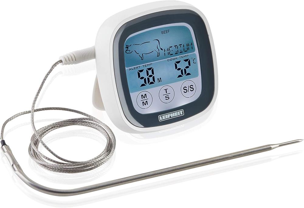 Leifheit digitales Bratenthermometer, Grillthermometer mit voreingestellten Garstufen und Timer