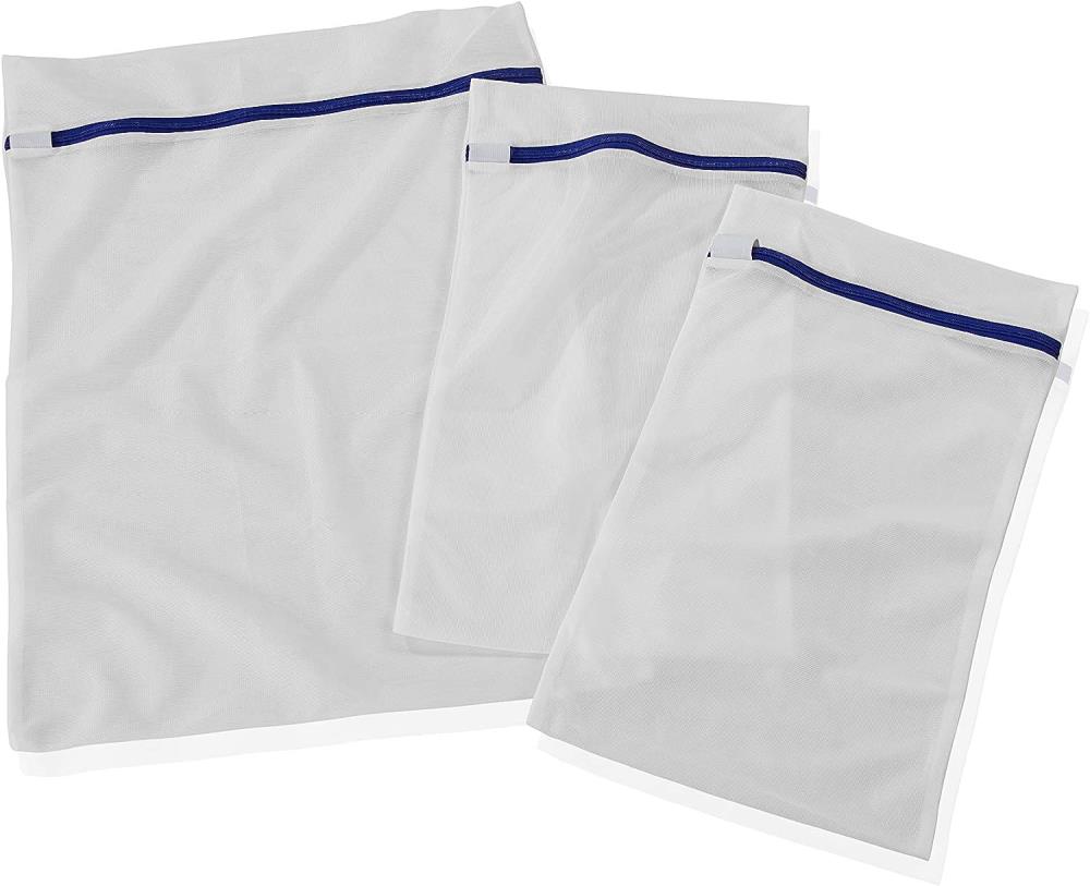 Leifheit Wäschenetz 3er Set, Wäschebeutel in zwei Größen für bis zu 2kg Wäsche, Waschbeutel für schonende Reinigung, Waschsack mit Reißverschluss, strapazierfähiges Material geeignet bis 90° - OVP