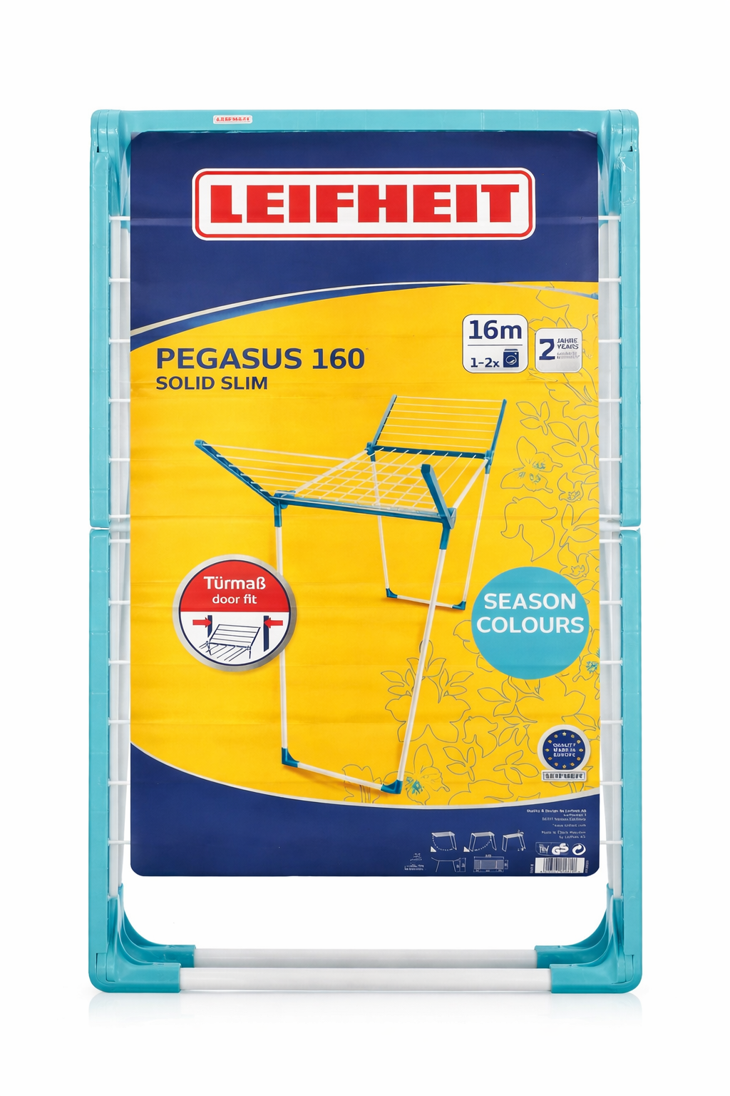 Leifheit Wäscheständer Pegasus 160 Solid Slim Türkis Sommer Edition