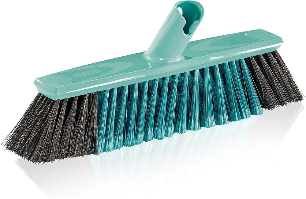 Leifheit Allround Besen Xtra Clean 40 cm mit X-Borsten, Kehrbesen mit Borsten aus Kunststofffaser, Besen mit schräger Stielanbindung, Besenkopf ohne Stiel, Kehrer mit Click-System - OVP