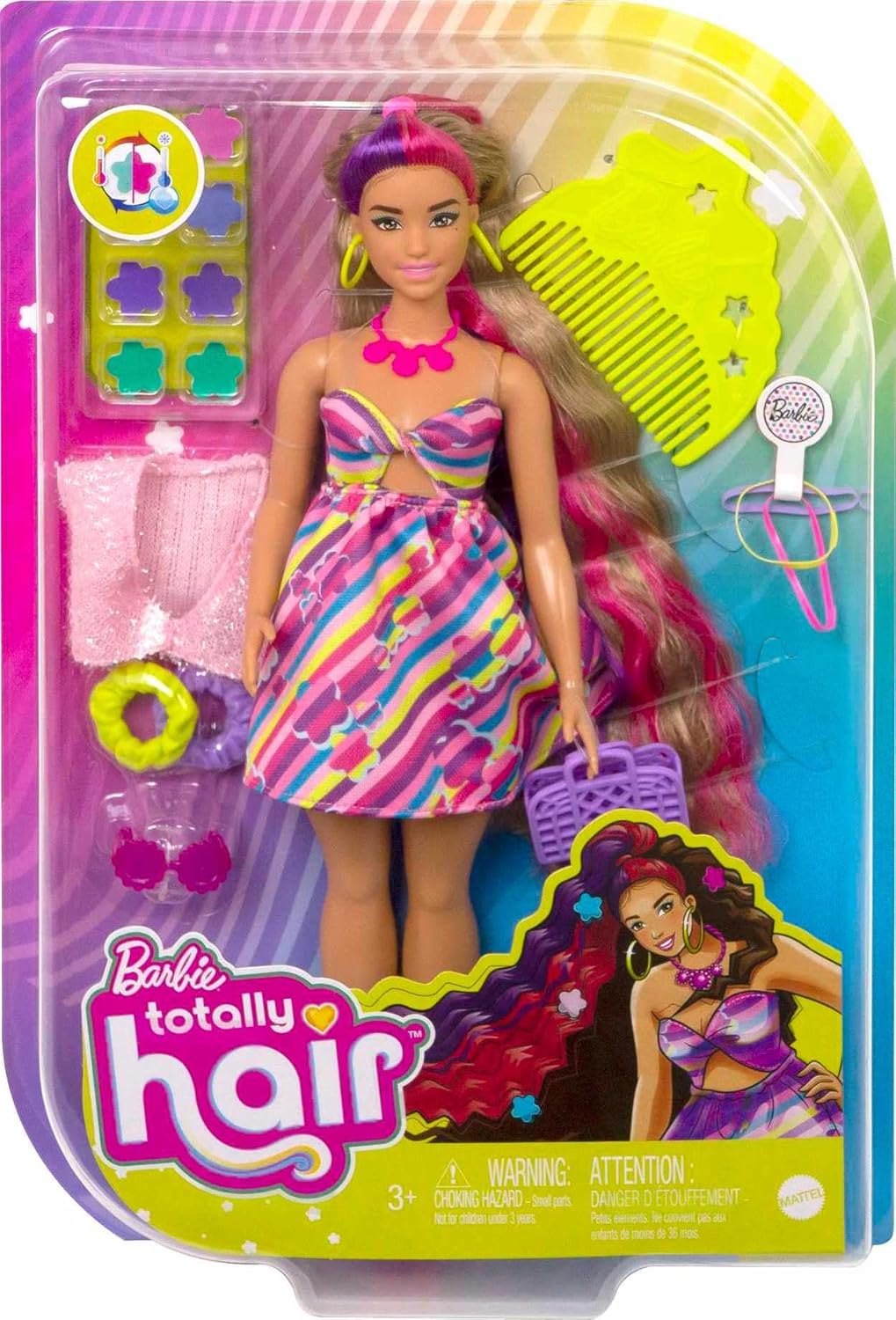 Barbie - Totally Hair Puppe mit 15-teiligen Zubehör - B Ware