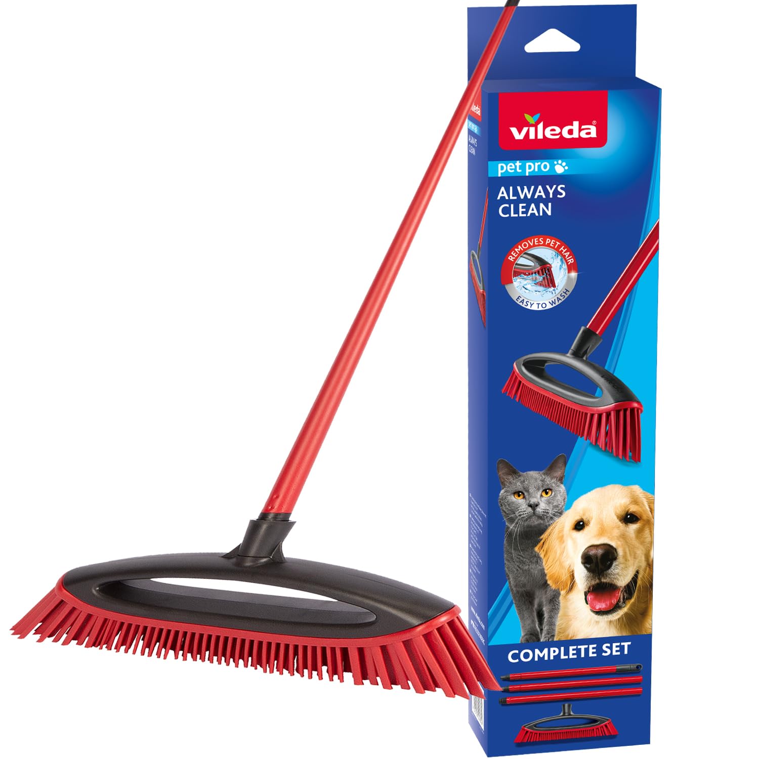 Vileda Besen Soft Always Clean Pet Pro Set rot