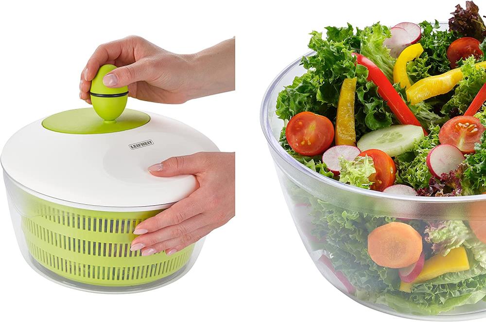 LEIFHEIT 23069 Salatschleuder Trend 4,2 L - für Rechts und Linkshänder
