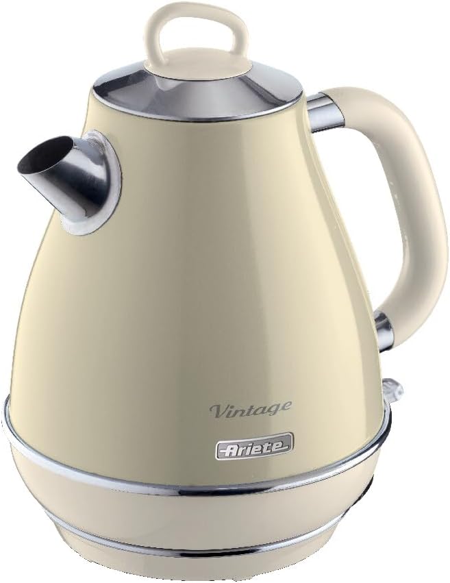 Ariete Vintage Wasserkocher 2869 Beige, Retro Elektrischer Wasserkocher 1,7 L, 2000 Watt - B Ware