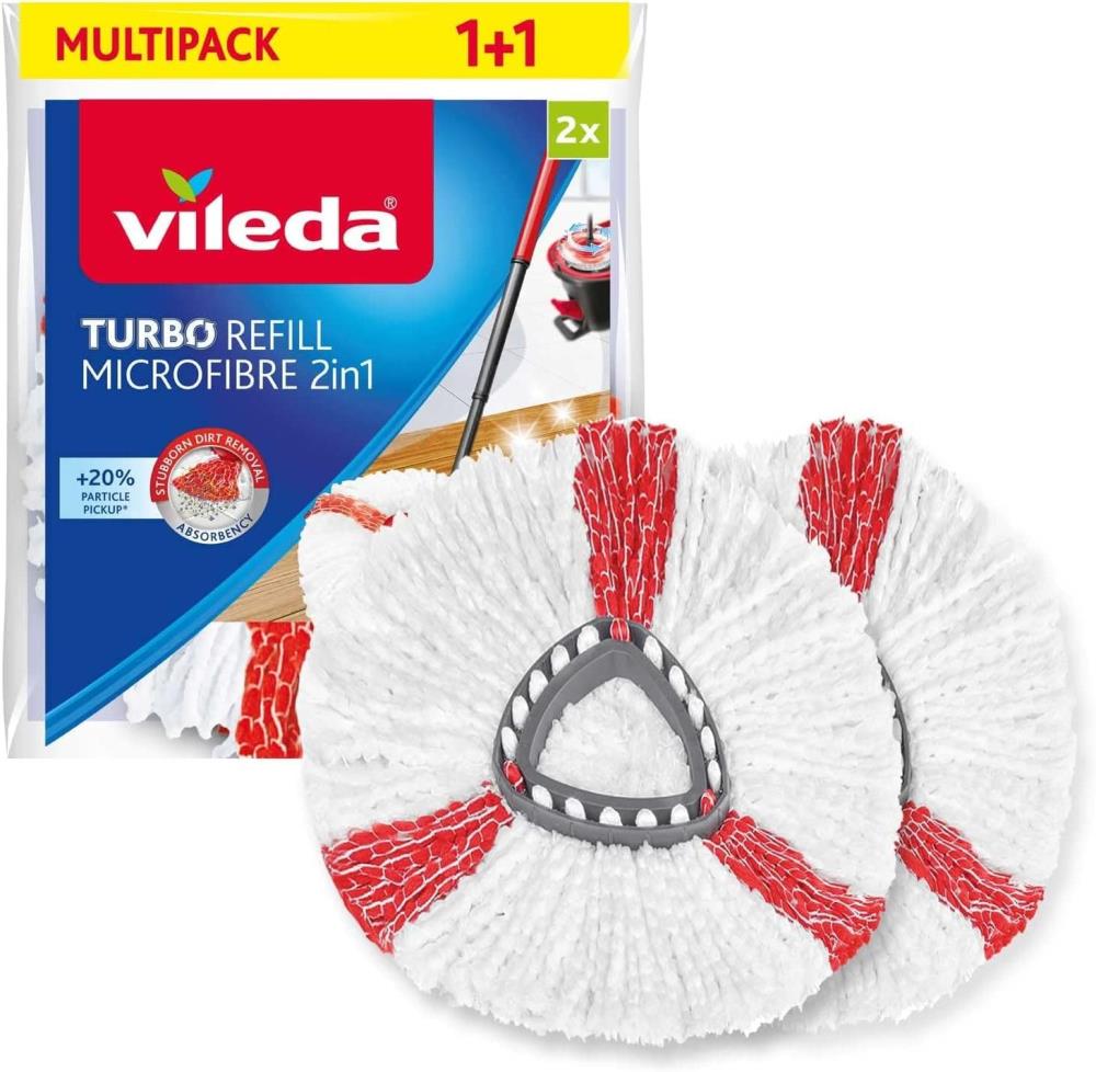 Vileda Ersatzbezug Turbo 2in1 EasyWring&Clean Wischmopp Ersatzköpfe 6er Set