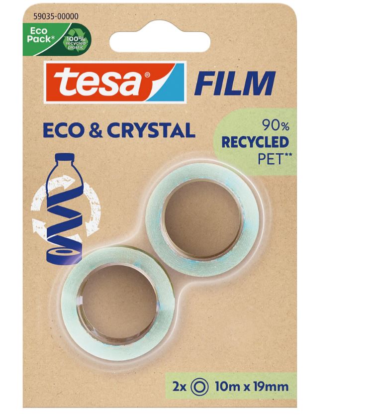 tesafilm Eco & Crystal Klebeband Nachfüller (2x10 m x19 mm)