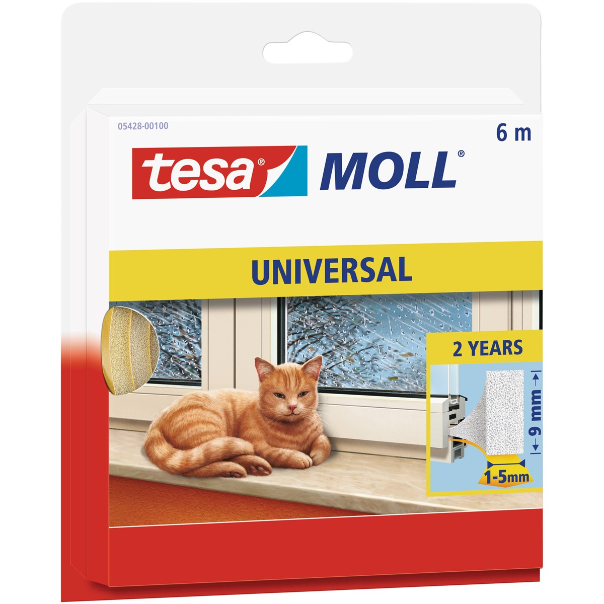 tesa moll Dichtung Silkon 6m x 9mm x 7mm, transparent