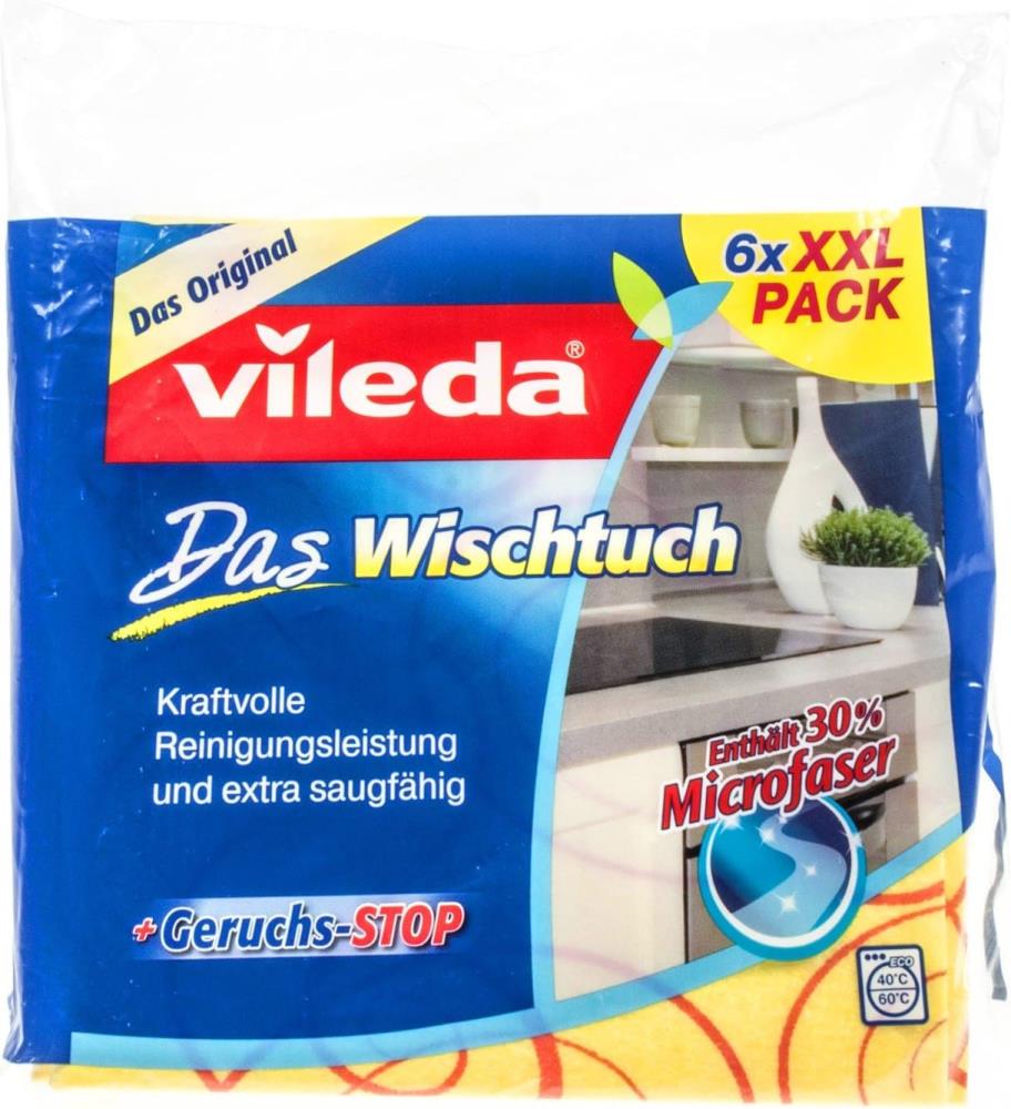Vileda Allzwecktuch Ultra Fresh, extrem saugfähig, hinterlässt einen streifenfreien Glanz, 6er Pack