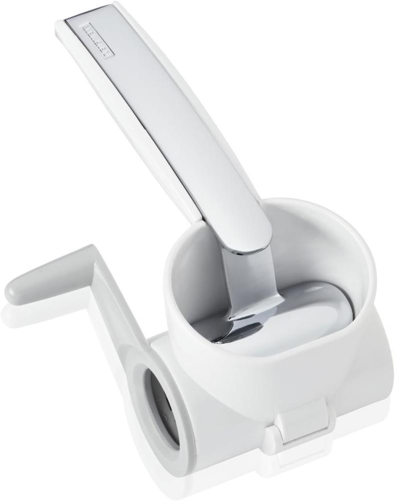 Leifheit Parmesanmühle ComfortLine-Serie, Käsemühle zum leichten Reiben von Hartkäse mit Metallbügel zum Fixieren