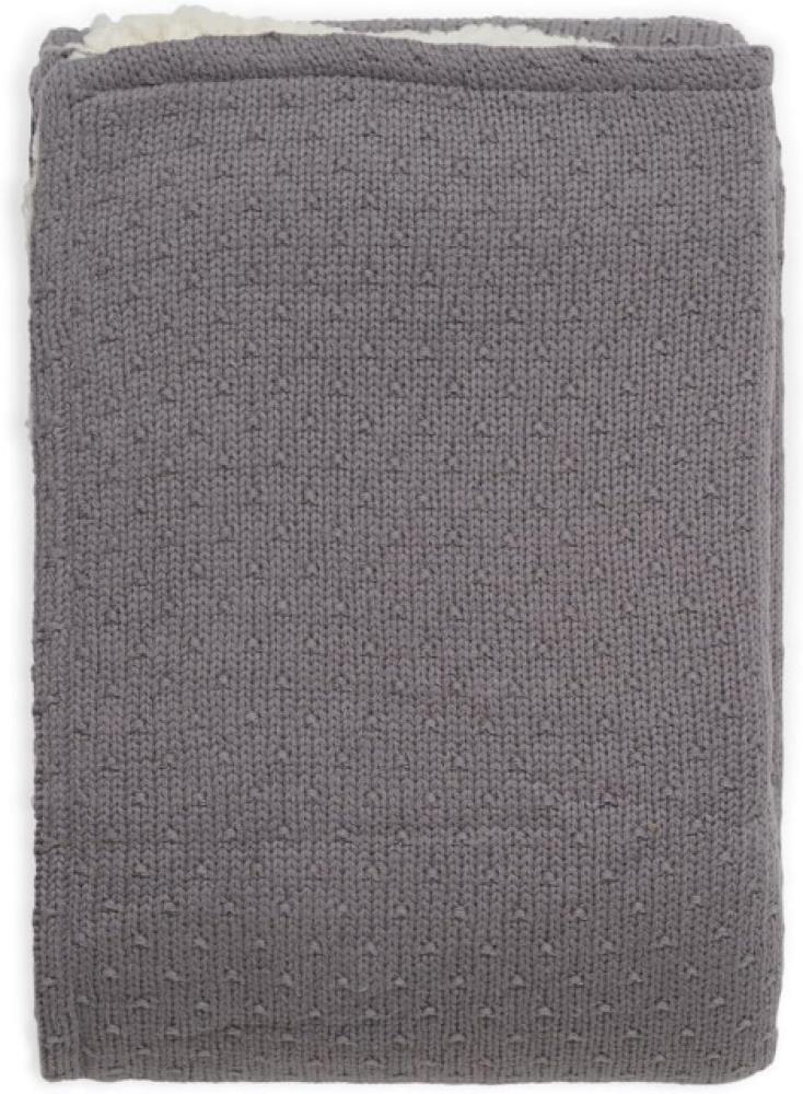 Jollein Stickdecke Teddyfell, 100 x 150 cm, Grau, B- Ware