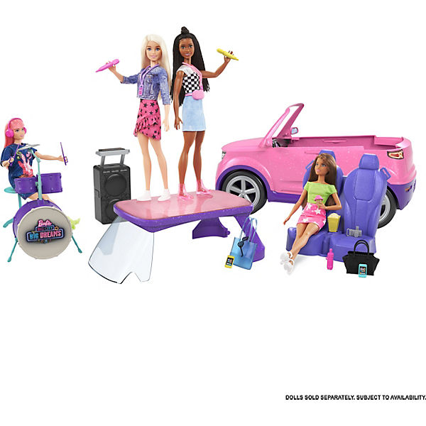 Barbie Big City Dreams SUV, Auto inkl. Bühne und Zubehör, Spielset - B Ware