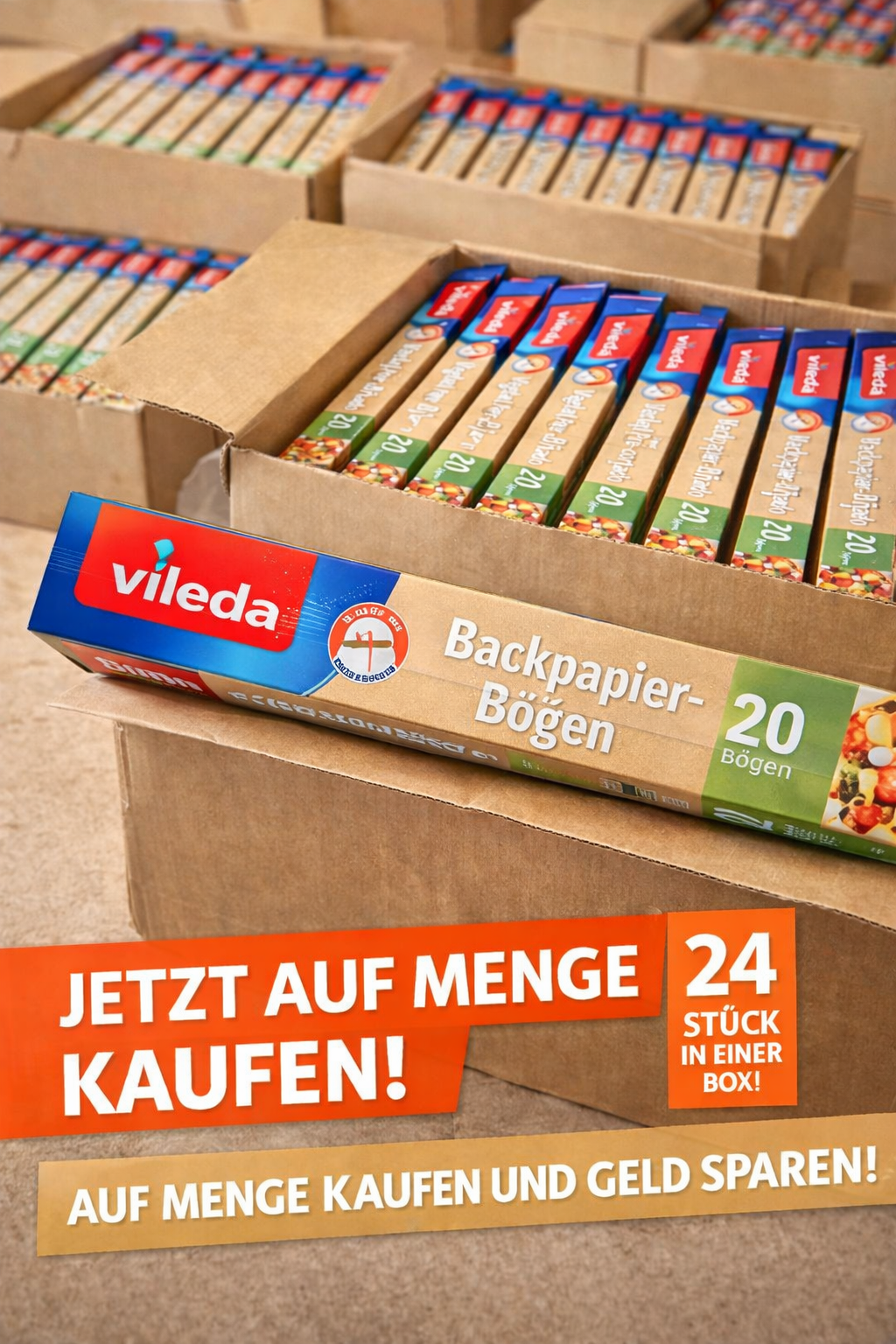 VILEDA Backpapier-Bögen 20 Bögen - 24er Box