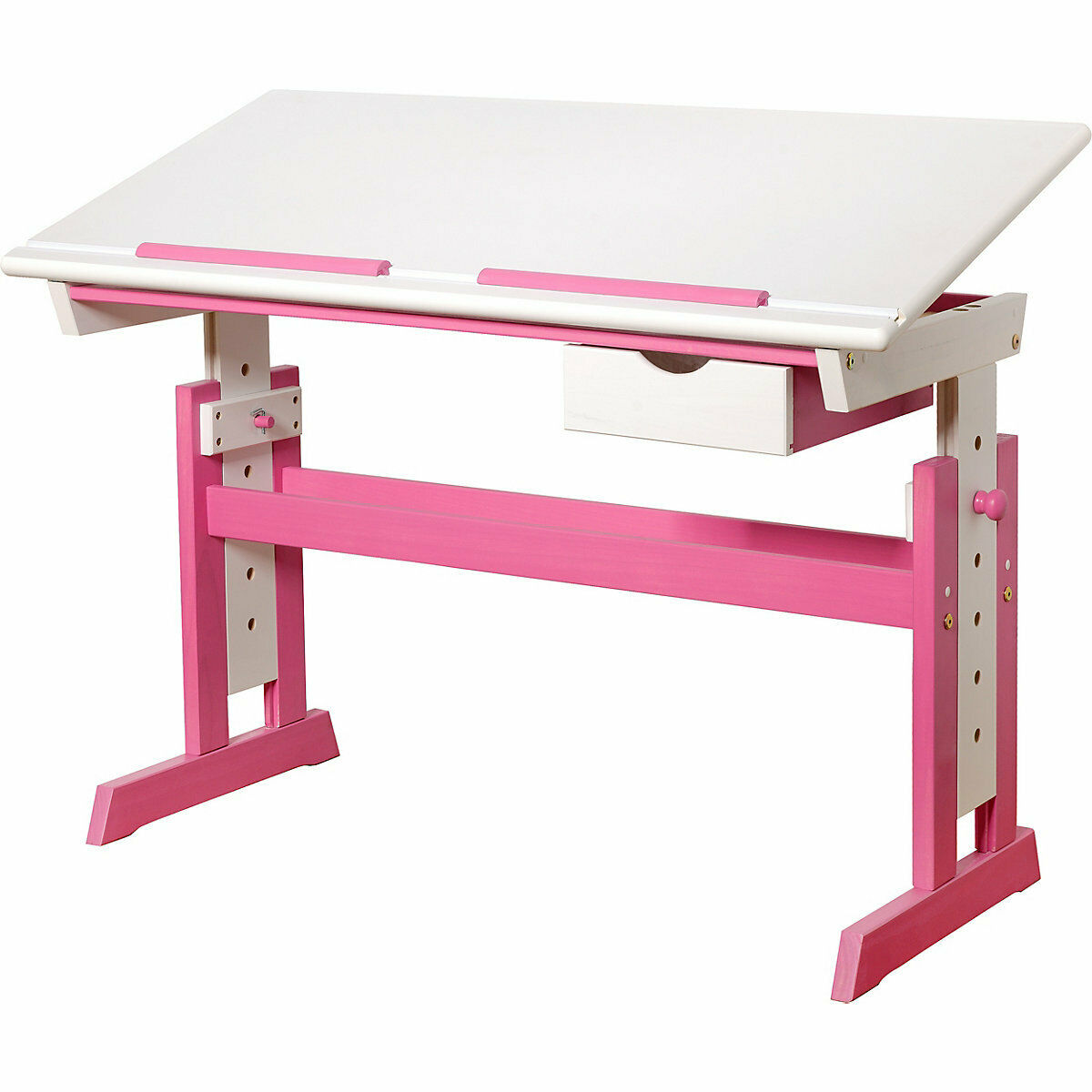 INTERLINK Kinderschreibtisch höhenverstellbar weiß/pink - B Ware