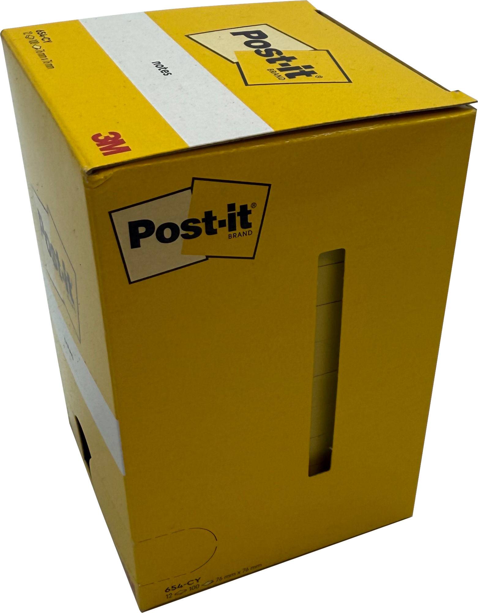 Post-it Notizen Kanariengelb, Vorteilspackung mit 12 Blöcken, 100 Blatt pro Block, 76 mm x 76 mm