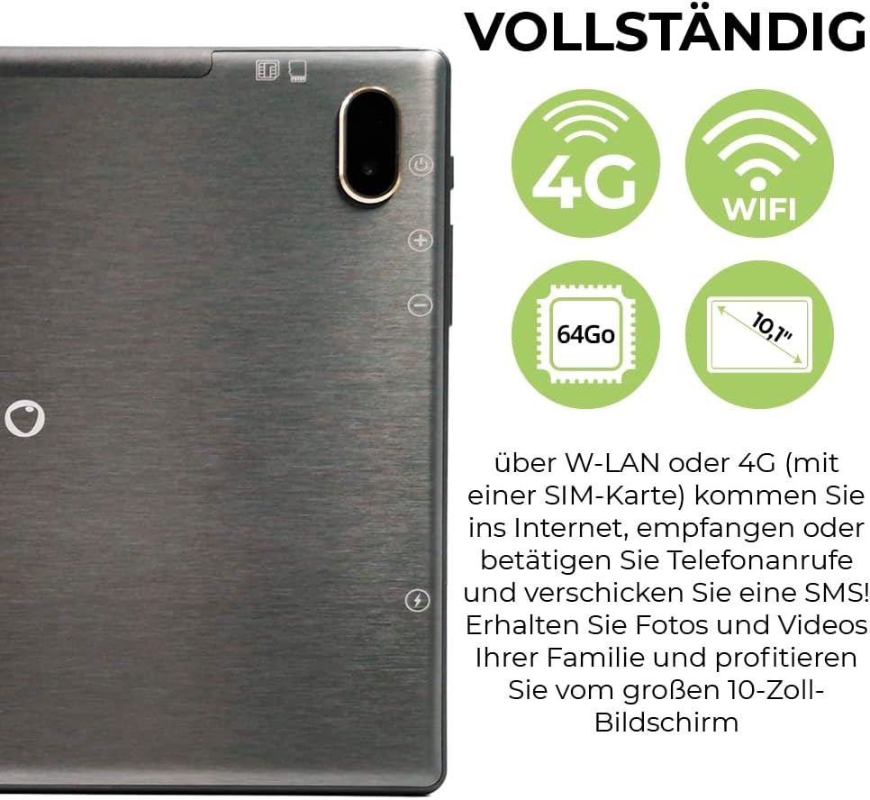 Ordissimo - Tablet Celia für Senioren - Einfache Bedienung - Großes 10 Zoll Display mit Touchscreen - B Ware