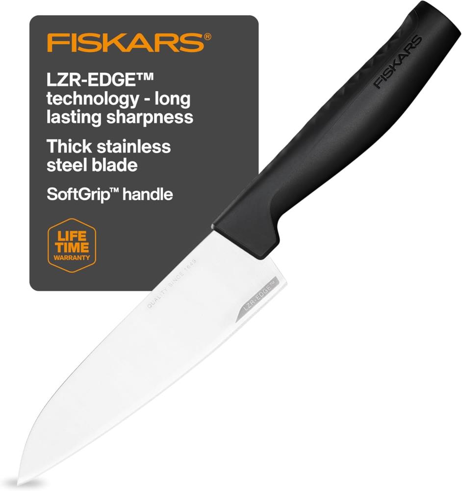 Schwarz Fiskars Kochmesser- Küchenmesser Hard Edge - 25,1 Cm Edelstahlklinge