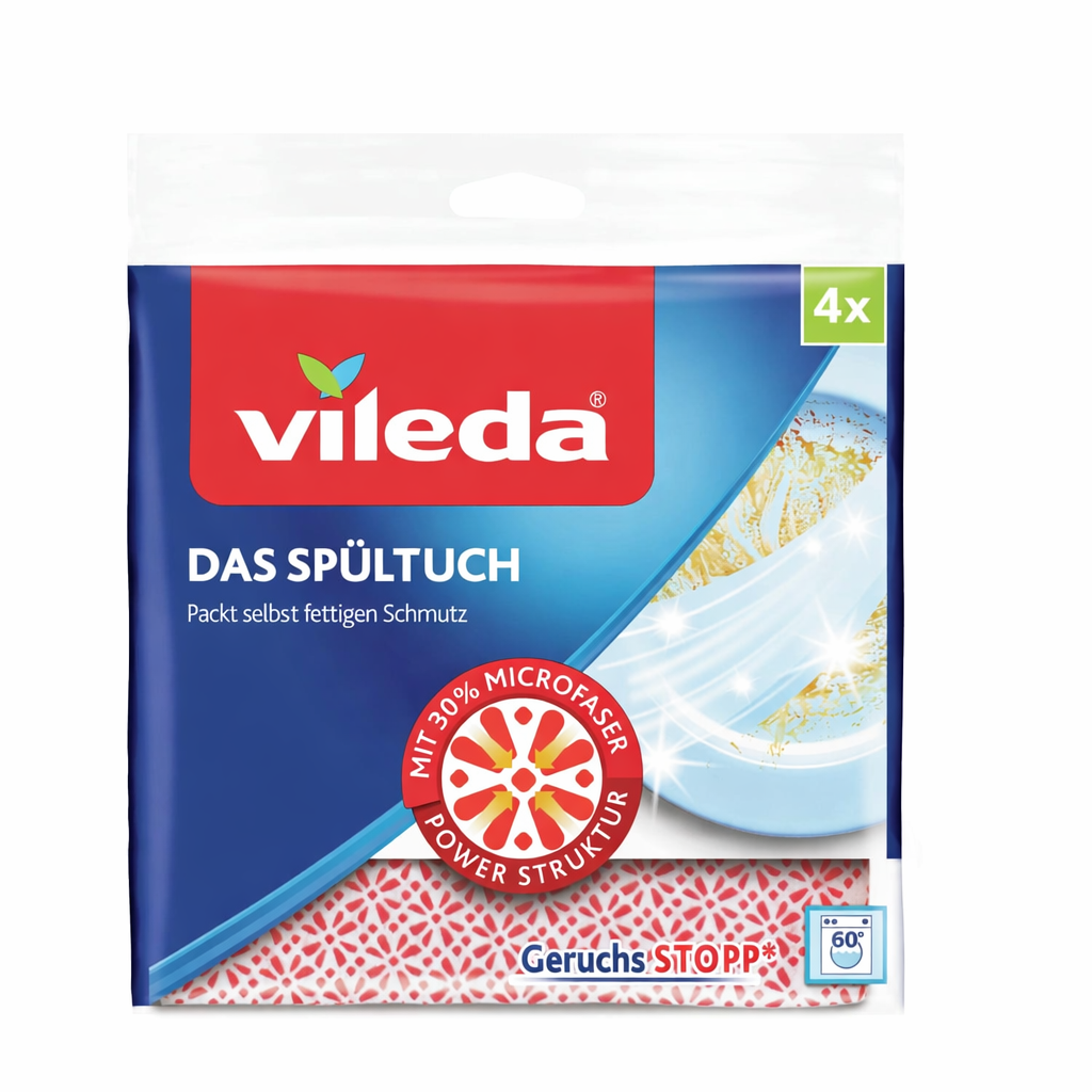 Vileda Spültuch 34x34 cm, 4er Pack - Neu