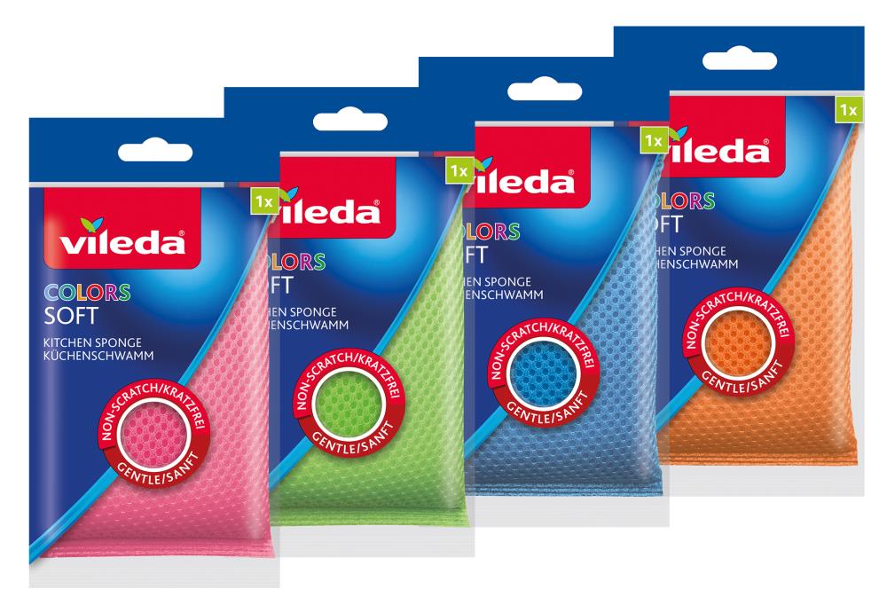Vileda Küchenschwamm Soft Colors - 4er Pack