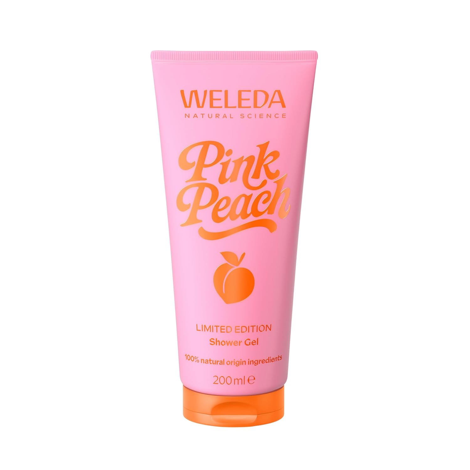 WELEDA Bio Pink Peach Limited Edition Duschgel - Naturkosmetik Duschseife für Frauen & Männer mit Pfirsich/Jasmin Duft - Natürliche Hautpflege Dusche zur Reinigung von Gesicht & Körper (vegan, 200ml)