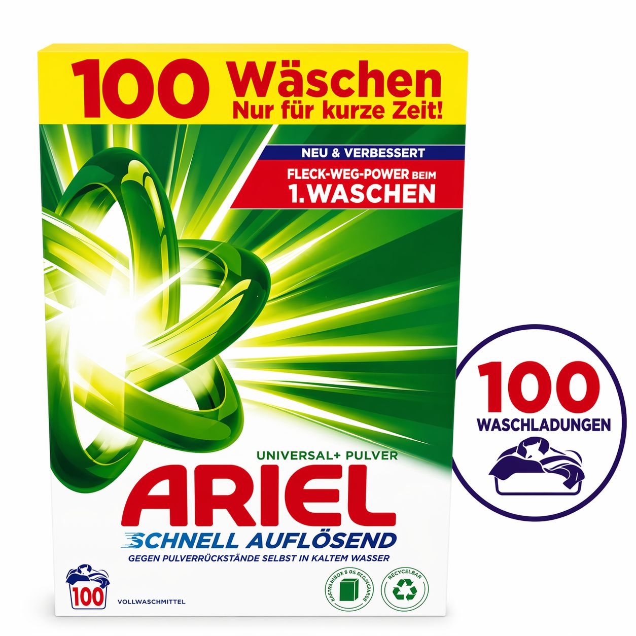 Ariel Universalwaschmittel Pulver schnell auflösend - 100 WL