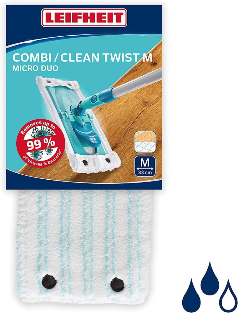 LEIFHEIT Wischbezug Clean Twist M  Clean Combi M microduo 33 cm LEIFHEIT Wischbezug Clean Twist M  Clean Combi M microduo 33 cm