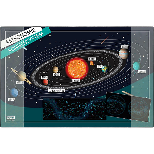 Idena Schreibunterlage Sonnensystem 58,5 x 38,5 cm mehrfarbig - B Ware