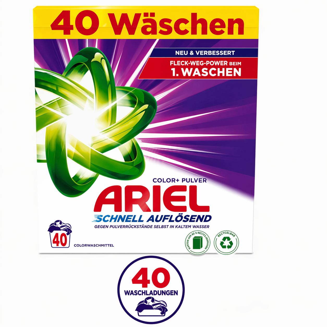 Ariel Colorwaschmittel Pulver schnell auflösend - 40 WL