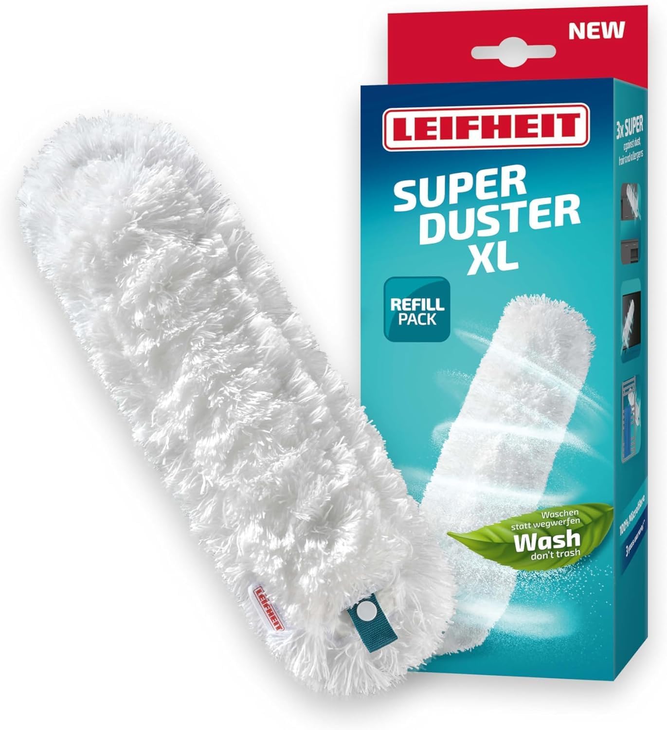 Leifheit SUPERDUSTER XL Staubbezug, waschbarer Ersatzbezug