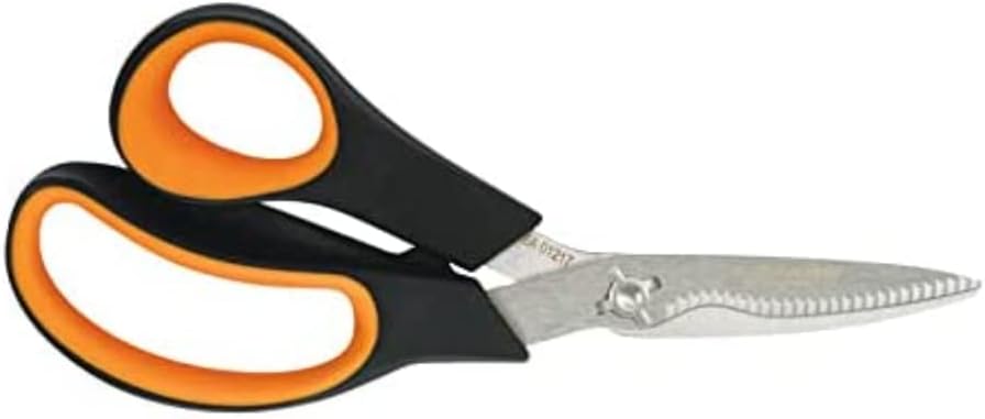 Fiskars Gemüseschere, Länge: 20,4 cm, Schwarz/Orange, Solid, SP-240