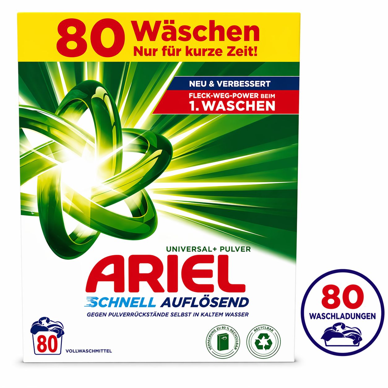 Ariel Universalwaschmittel Pulver schnell auflösend - 80 WL