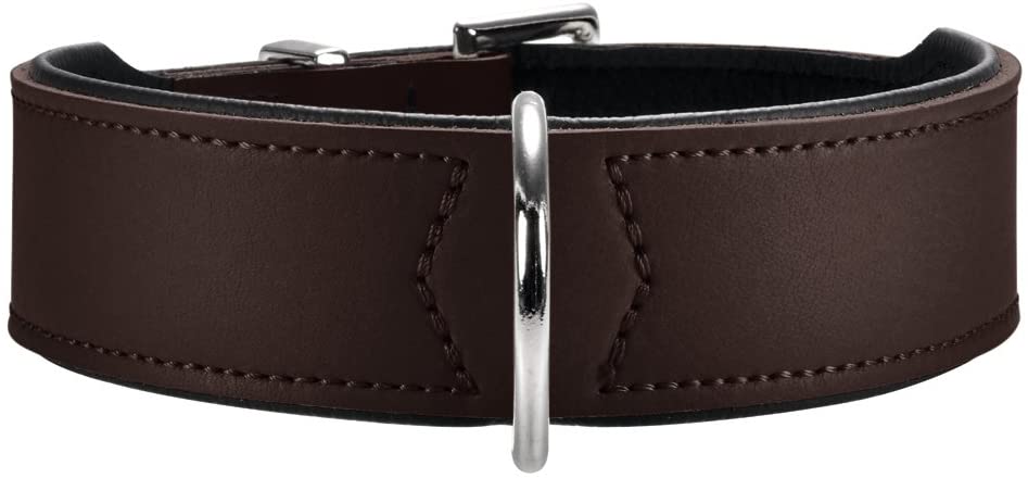 Hunter 46954 - Hundehalsband Kunstleder braun Gr.50 (S-M)