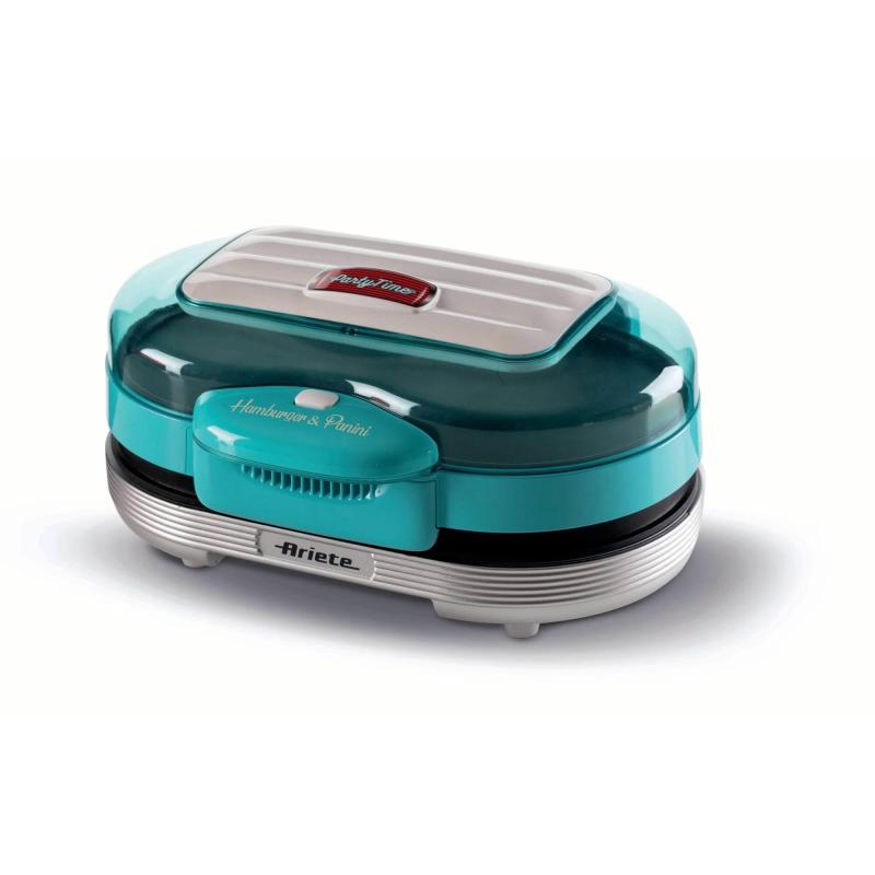 Ariete Party Time Hamburger Maker 0205/01 – 1.200 W – 2 Burger – Hellblau - B Ware