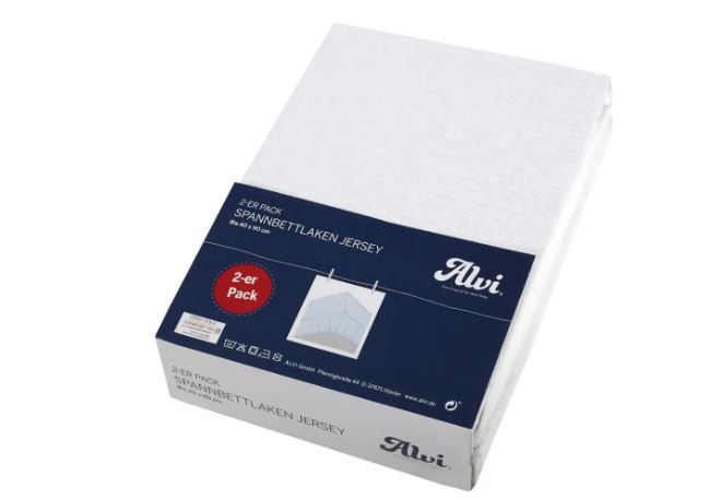 Alvi Spannlaken 2er Pack weiß 40x90xm - B Ware