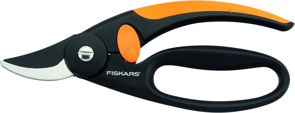 Fiskars Bypass-Gartenschere, Länge: 20 cm, Schwarz/Orange, Elegance, P44