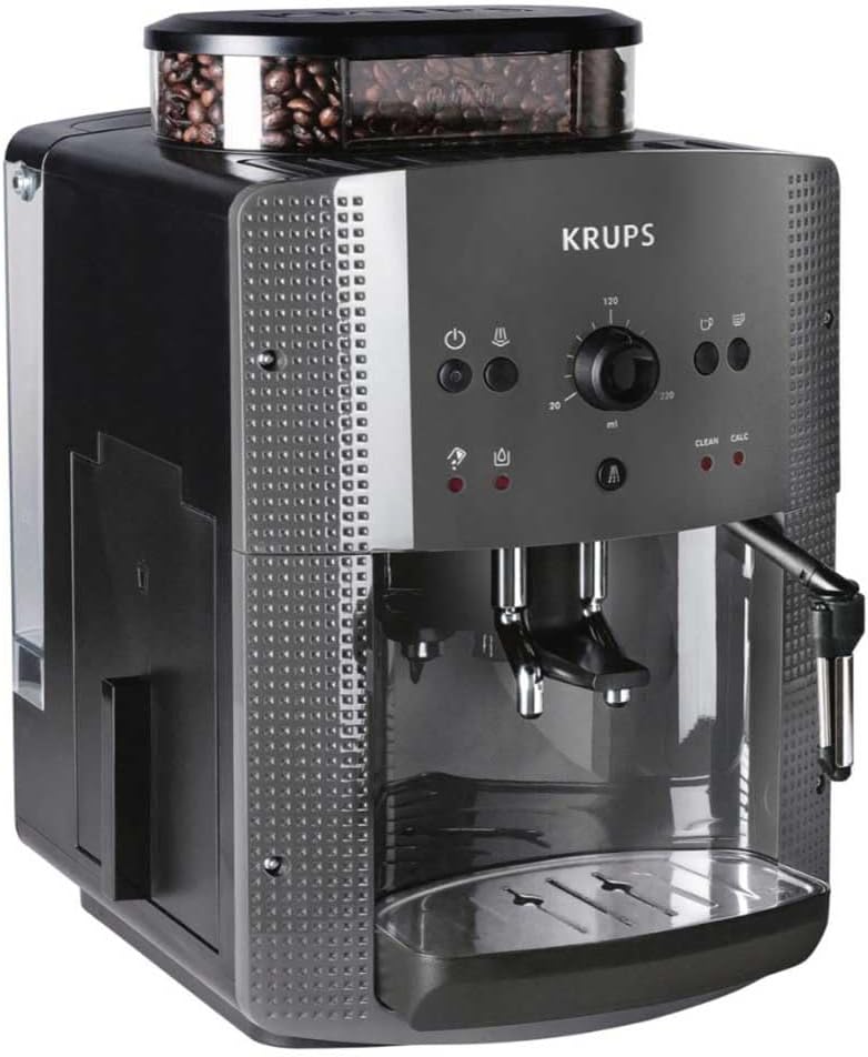 Krups Espressomaschine EA810B | 1,7 l | Farbe Schwarz | Kaffeevollautomat | freistehend | integriertes Mahlwerk | 1.450 W | Titan