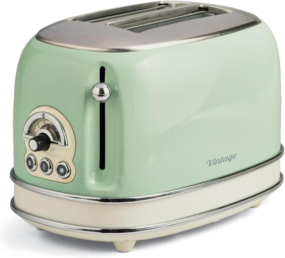 Ariete Toaster im Vintage-Design, Creme/ Grün, B- Ware