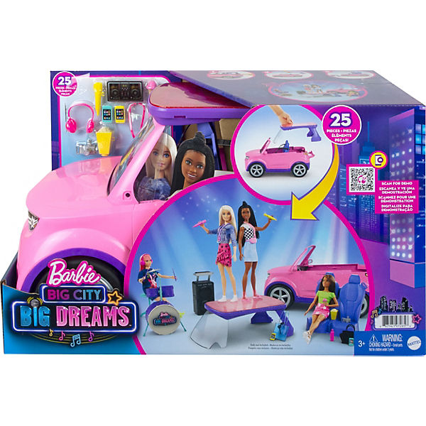 Barbie Big City Dreams SUV, Auto inkl. Bühne und Zubehör, Spielset - B Ware