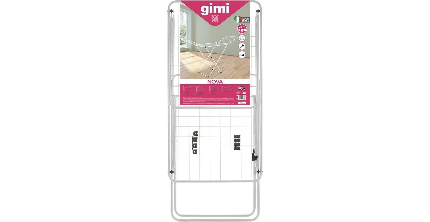 Gimi Wäscheständer Nova - Flügel-Wäscheständer – 20 m – Weiß