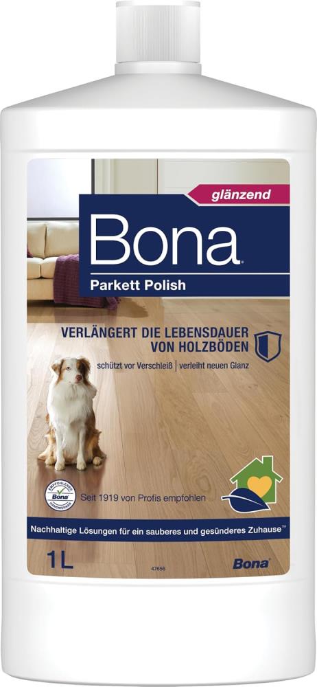 Bona Parkett Öl Polish Glänzend, Parkett Politur, 1 Liter