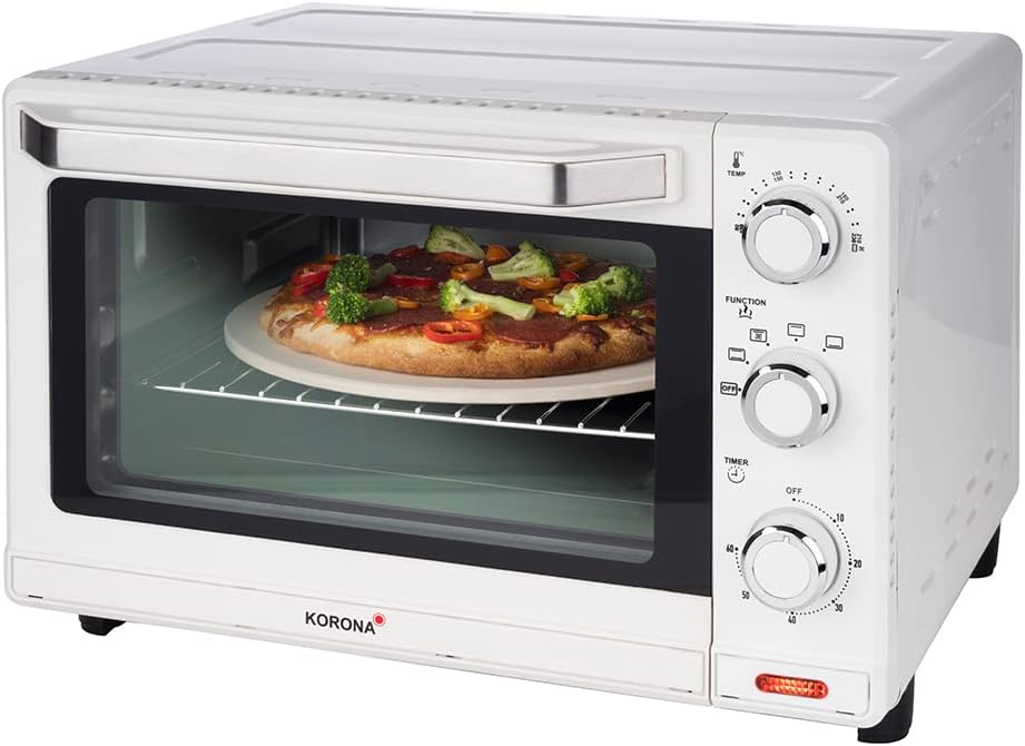 Korona 57158 Multifunktions-Toastofen Weiß/Edelstahl I 24 Liter I kleiner Pizzaofen I Kompakt Backofen - B Ware