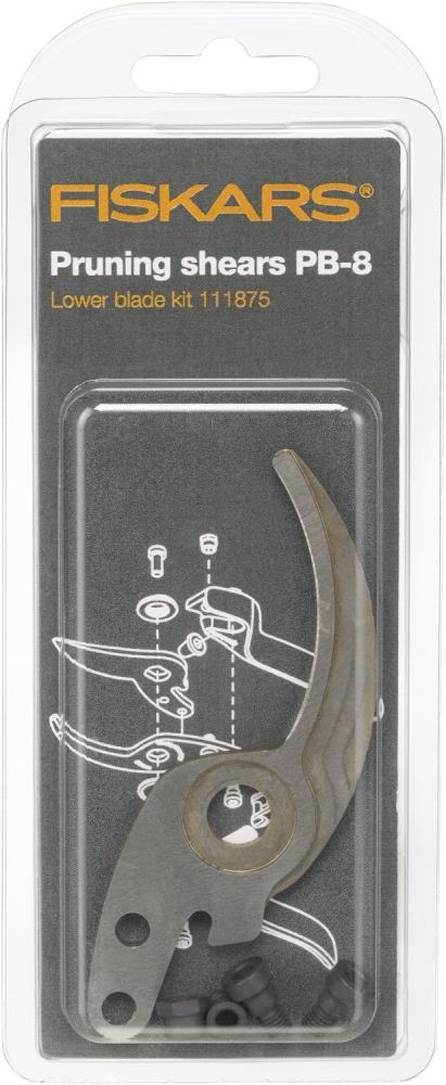 Fiskars Untere Ersatzklinge f. Profi Bypass-Gartenschere PB-8M und PB-8L, Inkl. Schrauben u. Muttern
