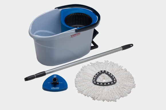 Vileda Wischer Professional UltraSpin Mini mit Eimer, Stiel und Bezug