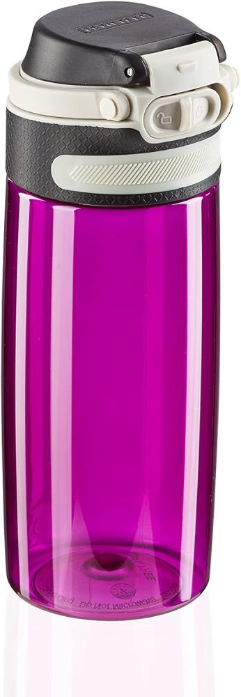 Leifheit Tritanflasche Flip 550ml, Sportflasche, Filter für Fruchteinsatz, nachhaltige Wasserflasche, lila - OVP