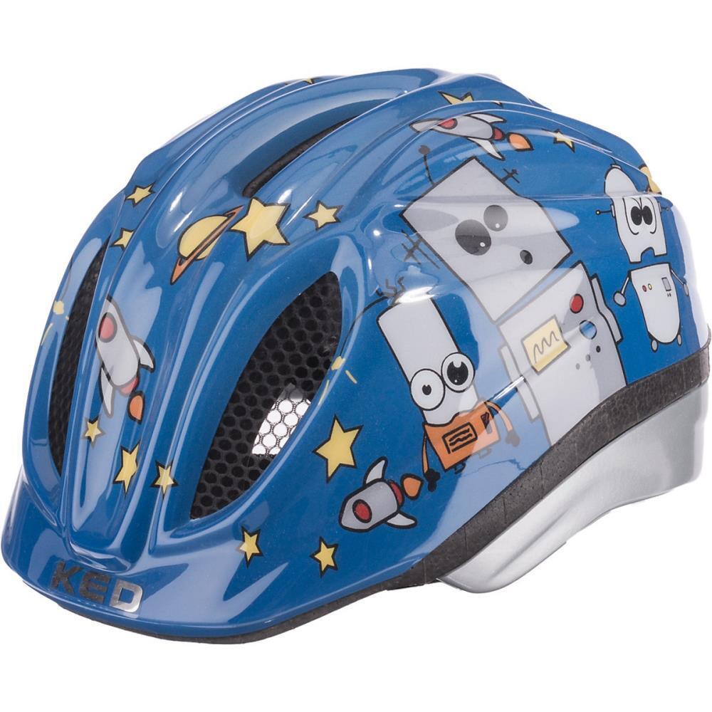 Fahrradhelm KED Meggy II Trend Roboter blau Gr. 46-51 cm