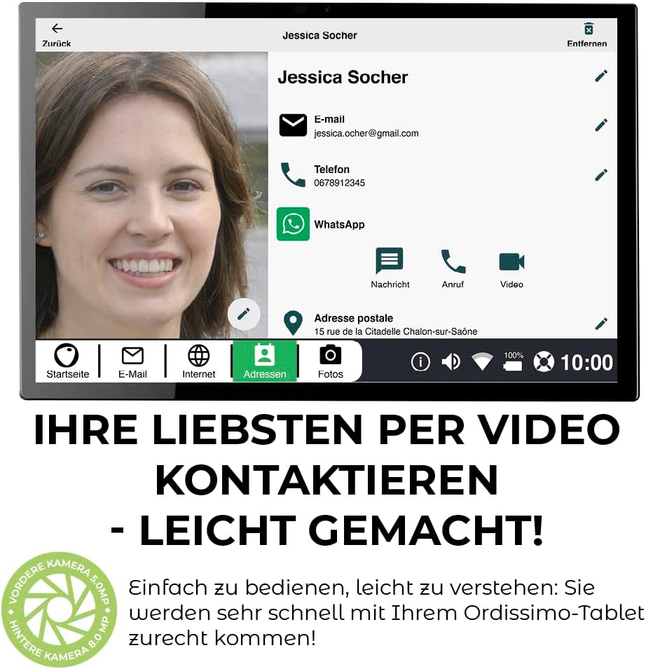 Ordissimo - Tablet Celia für Senioren - Einfache Bedienung - Großes 10 Zoll Display mit Touchscreen - B Ware