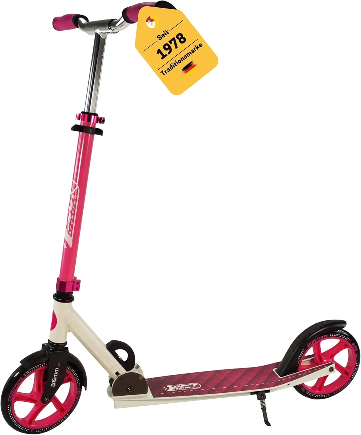 Best Sporting Scooter Erwachsene und Kinder,  klappbarer Roller pink-weiß - B-Ware Best Sporting Scooter Erwachsene und Kinder,  klappbarer Roller pink-weiß - B-Ware
