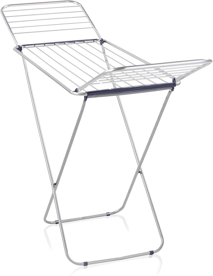 Leifheit Standtrockner Classic Siena 180 Easy Aluminium, robuster Wäscheständer für drinnen und draußen, Flügelwäschetrockner mit 18m Trockenlänge für 2 Waschmaschinenladungen