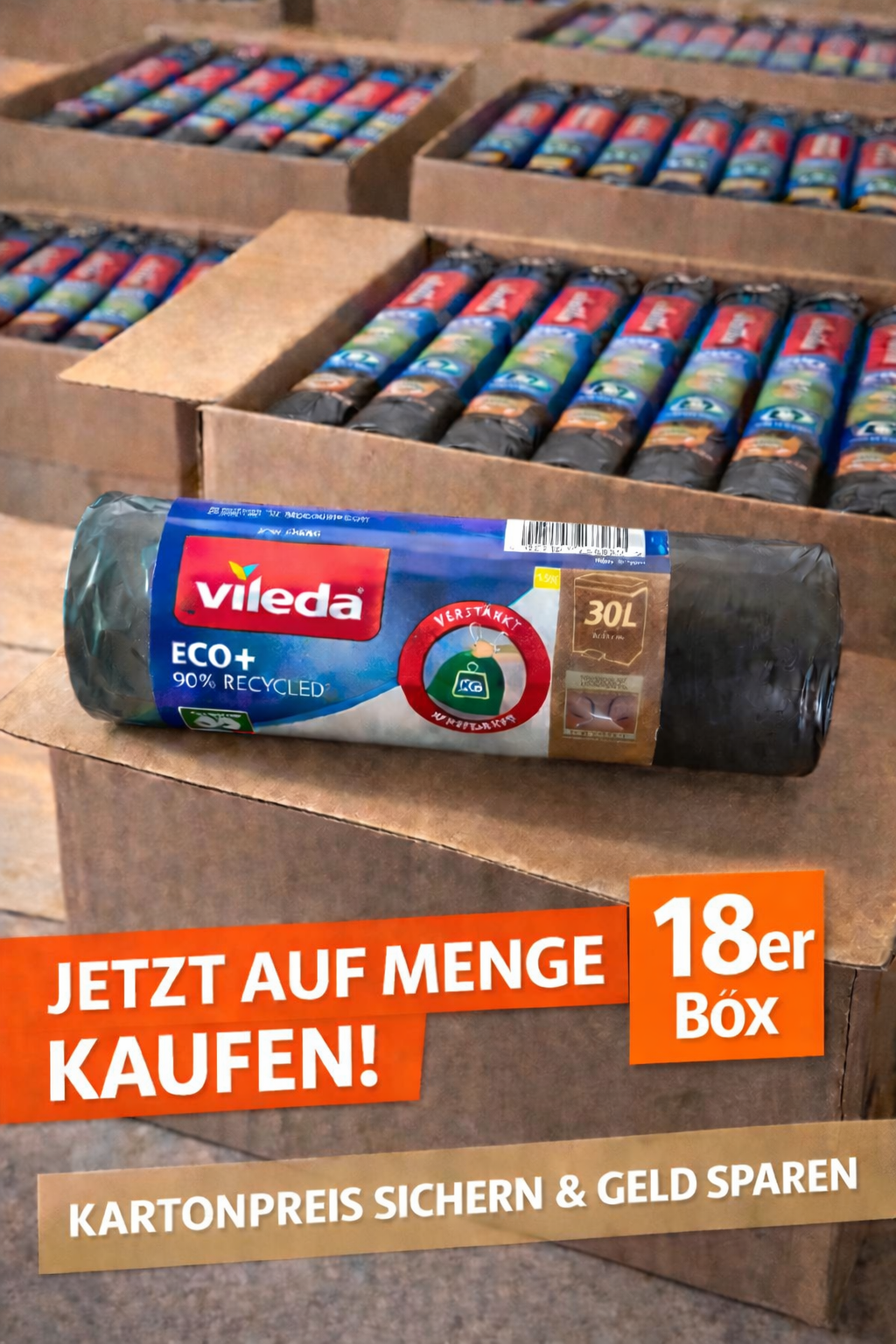Vileda ECO+ Öko Müllbeutel 30L 18er Box
