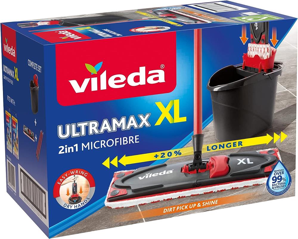 Vileda Ultramax XL 2in1 Bodenwischer Komplett Set 42cm Wischer Eimer