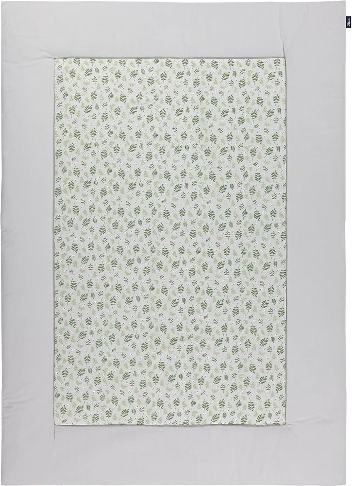 Alvi Krabbeldecke Organic Cotton Drifting Leaves 100x135 cm, grau/grün, B- Ware